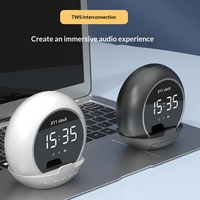 Uhren-Design Lautsprecher Radio Doppelalarm Temperaturanzeige Stifthalter Eingebautes Mikrofon Lithium Smart-Lautsprecher