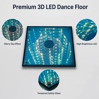 Panneau de sol LED RVB personnalisable effet ciel étoilé, dalles miroir 3D à effet infini pour scènes de luxe et éclairage de clubs haut de gamme