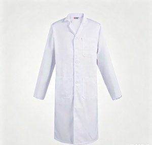 Camice da Laboratorio Lungo Personalizzato in Poliestere/Cotone Ricamato per Uomo, Aggiungi il Tuo <span class=keywords><strong>Nome</strong></span>/Testo, Camice Medico Personalizzato Disponibile negli USA - Product Image 1