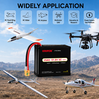 Baterai Lipo 25Ah 22.2V untuk Drone Penyemprot Pertanian Daya Tahan Lama 3C Discharge Paket Baterai Isi Ulang Colokan Kustom