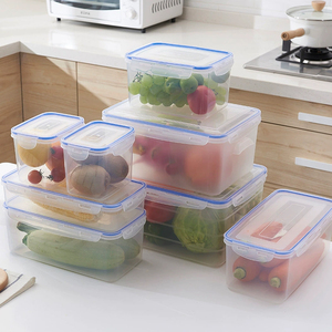 Boîtes de conservation <span class=keywords><strong>alimentaire</strong></span> en plastique, boîte de rangement pour réfrigérateur avec couvercle hermétique, contenants empilables pour congélateur, rectangulaires - Product Image 1