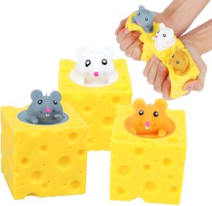 Wholesale OEM TPR Animal Squeeze Stress Relief Cheese <b>Mouse</b> Cup Soft Decompression Toy 6cm for Girls Boys 5-7 Years - Product Image 1