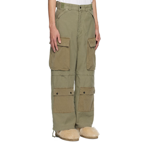 جمالية الفتيان والفتيات بنطلون بضائع من القطن عالي الخصر 8 جيوب قماش بالأسى مع حزام - Product Image 2