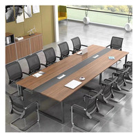 Meubles de salle de conférence de bureau modernes de haute qualité, table de conférence à pieds métalliques