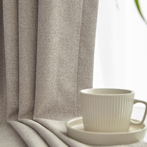 Directo de fábrica 100% Tela de lino opaca Técnica tejida en espiga de doble cara Cortina textil para el hogar laminada de PVC barata - Product Image 3