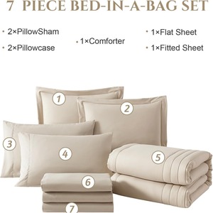 Hiện Đại 7-Mảnh Nữ Hoàng Kích Thước Tùy Chỉnh Bộ Đồ Giường Cưới Thiết Lập Tất Cả Các Mùa Comforter Fluffy Duvet Bìa Ấm Túi Bông Pha Trộn 200TC - Product Image 3