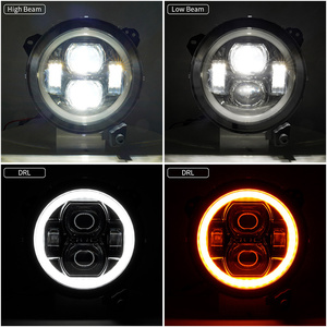 Phare 9 pouces hi/lo <span class=keywords><strong>bema</strong></span> avec halo indicateur jaune DRL Pour les phares d'usine sont halogènes de remplacement adaptés pour Jeep JL 2018 + - Product Image 6