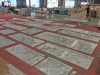 SH STONE Dalle de comptoir en quartzite super blanche polie sur mesure Design de luxe moderne pour Table îlot de cuisine Pierre naturelle