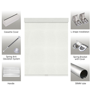 SAMADHI Built-In Cordless Roller <b>Shades</b> Textured Fabric Light Filtering <b>Window</b> Blinds Custom Size For Bathroom Kitchen Home - Product Image 3