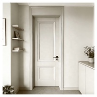 Porte intérieure moderne en panneau MDF blanc apprêté, facile à installer, pré-montée, insonorisée, ignifugée, en bois massif, à battant français, à surface plane