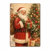 Plaques murales en fer blanc personnalisées pour Noël, imprimées UV, pour la décoration de la maison, des bars et des pubs, OEM ODM