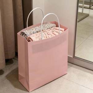 Bolsas de Papel Kraft Rosa Personalizables con Asas Retorcidas para Compras, Regalos Navideños y Artículos Alimenticios - Product Image 3