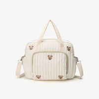 Nouveau sac à main de maternité portable à bandoulière unique, style tendance, broderie visage d'ours, grande capacité, polyester et coton