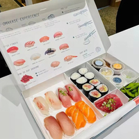 Restaurant coloré personnalisé écologique Sushi Cookie beignet alimentaire à emporter boîte de rangement pliable boîtes d'emballage en papier