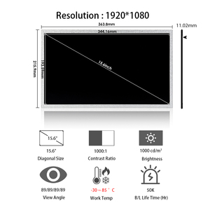 Màn hình cảm ứng độ sáng cao cấp công nghiệp 15.6 inch AUO gốc <span class=keywords><strong>LCD</strong></span> màn hình hiển thị TFT <span class=keywords><strong>IPS</strong></span> 1920x1080 1000nits <span class=keywords><strong>LCD</strong></span> Bảng điều chỉnh - Product Image 2