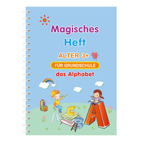 Lot de cahiers de calligraphie 3D réutilisables pour enfants et étudiants, avec rainures, pour l'apprentissage de l'écriture manuscrite, reliure spirale, édition allemande