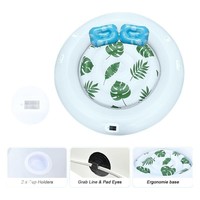 OEM personalizado doble flotante cama Piscina redonda adulto reclinable PVC inflable con luz LED solar