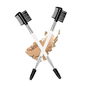 Dual Head Eyebrow Eyelash Brush Nylon Bristles Plastic Handle Grooming <b>Makeup</b> Detailing <b>Tool</b> - Product Image 2