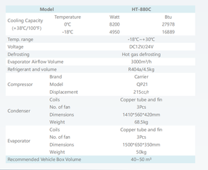 Unité de réfrigération de <span class=keywords><strong>transport</strong></span> haute performance à noyau en cuivre HUABON HT-880C pour le <span class=keywords><strong>transport</strong></span> en chaîne du froid - Product Image 6