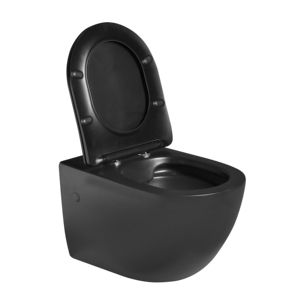 Phổ biến Matte màu đen treo tường nhà vệ sinh bát <span class=keywords><strong>WC</strong></span> thiết bị vệ sinh <span class=keywords><strong>P</strong></span>-trap không có vành tường-treo nhà vệ sinh - Product Image 3