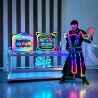 Pantalla LED acrílica portátil iluminada y programable para eventos transfronterizos, con desplazamiento, pantalla grande, logotipo personalizable e imprimible