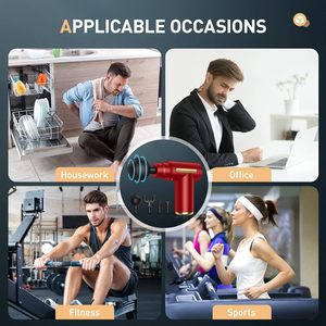 Massagepistool, Mini Massagepistool, 6 Snelheden, 4 Massagekoppen, 1800mAh Batterij, Type-C Opladen, Super Stil - Product Image 6