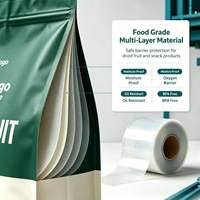 Op maat gedrukte Doypack zakjes voor groenten, fruit en supplementen, lage minimale bestelhoeveelheid, voedselveilig, staande zak, ziplock, Mylar zakken
