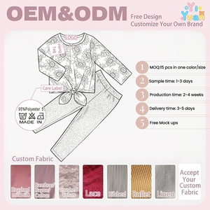 Grazioso Completo Coordinato a Due Pezzi per Bambina, Stampa Floreale Acquerello Personalizzata, Top a Maniche Lunghe con Dettaglio Fiocco, Leggings Scintillanti - Product Image 2