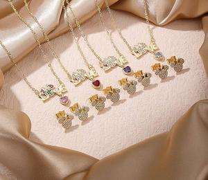 Juego de Joyería de Corazón Chapado en Oro de 18K al por Mayor con Motivo de Amor, Collar y Pendientes de Diseño de Moda con Circonita Cúbica, Aleación de Cobre Premium - Product Image 1