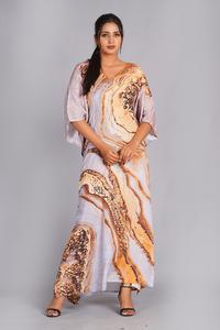 Hermoso Kaftán 100% Algodón Puro con Estampado Floral, Camisón de Satén Indio de Lujo, Transpirable para Primavera/Verano, Ropa de Playa Bohemia - Product Image 2