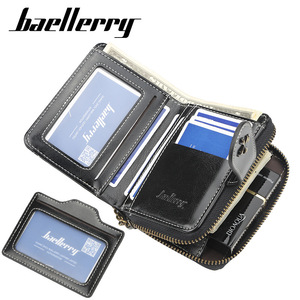 กระเป๋าสตางค์สั้นผู้หญิงแบรนด์ Baellerry หนัง PU พร้อมซิปใส่เหรียญ ตกแต่งด้วยโซ่ สีเบอร์กันดี ใช้งานได้หลากหลายในชีวิตประจำวัน - Product Image 4