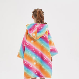 Couverture à capuche surdimensionnée <span class=keywords><strong>en</strong></span> polaire oem pour enfants, accessoire de plein air, pliable, de voyage, surdimensionné, plus épais, portable, offre spéciale - Product Image 3