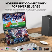 Vente chaude 15.6 pouces Full HD IPS panneau Portable ordinateur portable Extender Type C double écran moniteur pliable pour Triple affichage LCD