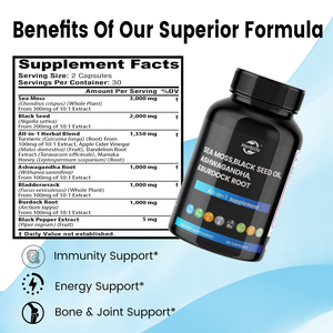 Haccp Sản phẩm mới biển rêu đen dầu hạt Ashwagandha nghệ bàng quang wrack cây ngưu bàng & Vitamin C & D3 - Product Image 2