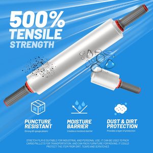 X-<b>Wrap</b> Stretch <b>Wrap</b> 15 In X 1000 Ft With 2 Mini Rolls 4 In X 400 Ft Universal Handle Safety Cutter 1800 Ft Total - Product Image 6