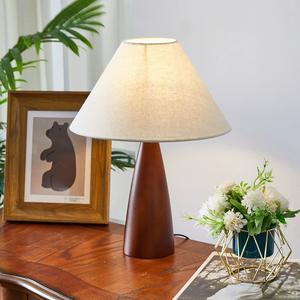 Ministerio De Educacin Vintage Style Solid <b>Wood</b> Table Lamp New Chinese Wabi-Sabi Style High-End <b>Desktop</b> Lighting French Retro - Product Image 1