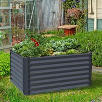 Kit de Jardinière Surélevée Écologique Land Guard, Rectangulaire, Grande, en Acier Galvanisé, Boîtes Multi-Styles pour Fleurs ou Légumes