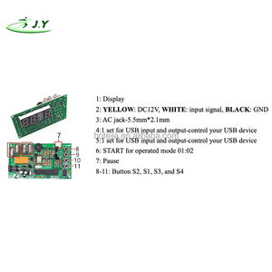 Bộ điều khiển hẹn giờ hoạt động bằng đồng xu USB 4 chữ số JY-18 với bảng điều khiển đếm thời gian, có khả năng điều khiển 2 Bộ thiết bị USB - Product Image 2