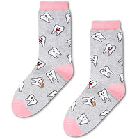 Chaussettes en coton et polyester personnalisées pour femmes, KTS30, fabricant OEM, Journée mondiale de la santé bucco-dentaire, chaussettes créatives personnalisées, chaussettes de bonheur