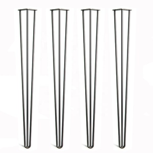 Jambes en épingle à <span class=keywords><strong>cheveux</strong></span> En Gros En Métal Meuble TV Fin Table Meubles Jambe Noir Satiné 3 Tige 30 Pouces En Acier en métal en Épingle À <span class=keywords><strong>Cheveux</strong></span> Table jambes - Product Image 3