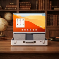 Hub de divertissement portable avec écran tactile de 27 pouces, système d'exploitation Android 14, haut-parleurs doubles de 45 W, étui de transport