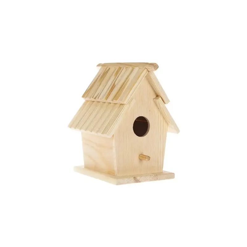 Casa de pájaros de madera, casa de pájaros colgante de madera creativa para pájaros pequeños, fabricación o decoración de jaulas de pájaros DIY