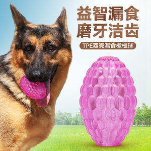 Tpe Pinecone <b>Dog</b> Toy With Food Dispenser For Teething And Dental Care Medium Size - Product Image 1