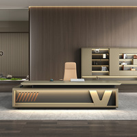 Bureau de direction de luxe au design moderne, poste de travail pour PDG, mobilier de bureau commercial, bureau de patron haut de gamme