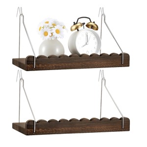 Retro Wooden <b>Wall</b> Shelf With <b>Hanging</b> Design For Living Room Decorative <b>Storage</b> - Product Image 1