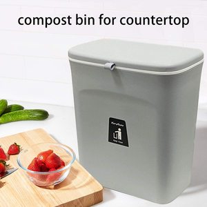 Wall-mounted Foldable Plastic Storage <b>Bucket</b> with Rolling Cover for Kitchen Eco-friendly Compost Bin Multifunctional All-Season - Product Image 4