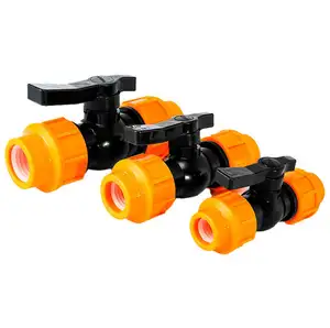 新型橙色聚丙烯聚乙烯压缩三通，带强力环高密度聚乙烯管件供水灌溉