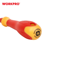 Jeu de tournevis isolés VDE WORKPRO 2,5 x 50 mm pour électriciens, tournevis à fente et Phillips