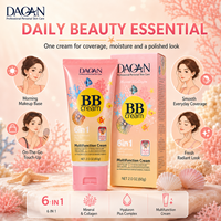 Crème BB au collagène minéral DAQAN 6 en 1, 60 g, crème de fond de teint multifonction, éclaircissante, couvrante, base de maquillage, pigment minéral