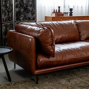 Divano Sezionale in Vera Pelle Stile Vintage, Estensibile, per Arredamento Casa e Hotel, Elegante Arredamento per Soggiorno - Product Image 5